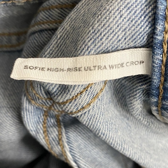 RAG & BONE Sophie Jean Mari High Rise Ultra Wide Leg Crop Ankle Cuff Sz 30 $268 - Picture 13 of 14